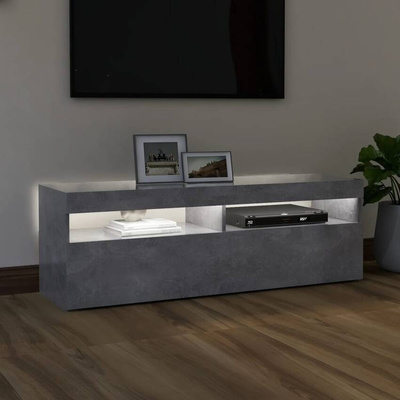 vidaXL Szafka pod TV z oświetleniem LED, szarość betonu, 120x35x40 cm wariant 4