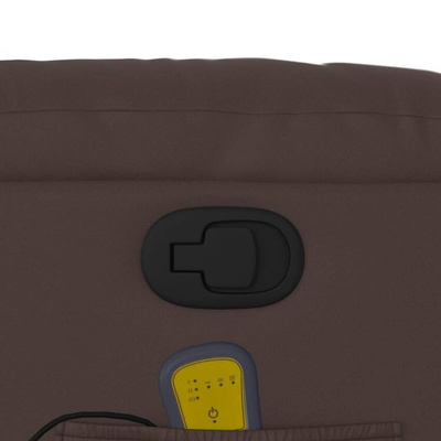 vidaXL Rozkładany fotel masujący, brązowy, obity sztuczną skórą