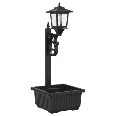 Lampa słupkowa z donicą Czarny 29 x 28 x 74 cm ABS i PP
