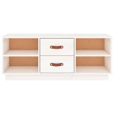 vidaXL Szafka pod TV, biała, 100x34x40 cm, lite drewno sosnowe