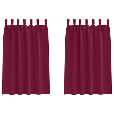 Firany blackout z kółkami 2 pcs Czerwone wino 175 x 140 cm