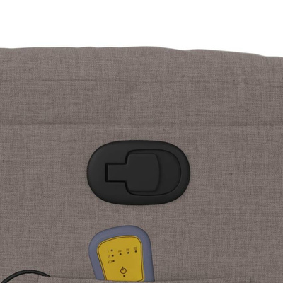 vidaXL Podnoszony fotel masujący, rozkładany, kolor taupe, tkanina