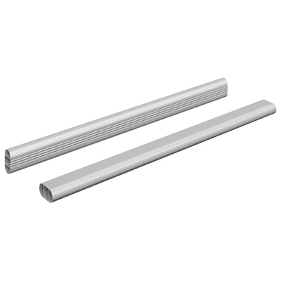 Drążek do szafy 2 pcs Srebrny 372 x 15 x 29 mm Stop Aluminium