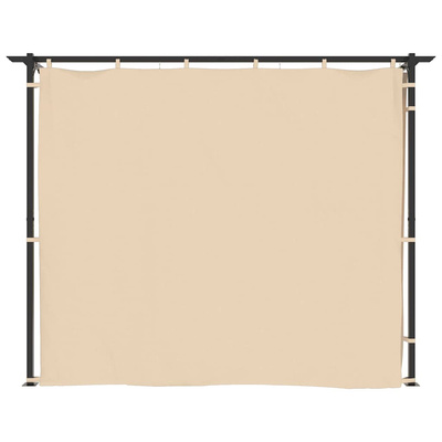 vidaXL Altana ogrodowa z zasłonami, 3 x 3 m, kremowa, stal