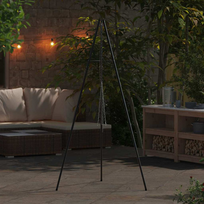 Tripod na ognisko Czarny 92 x 92 x 191,5 cm Stal