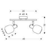 Lampa sufitowa ANDRUS srebrna 2x40W E14 do salonu sypialni przedpokoju korytarza