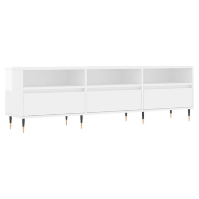 vidaXL Szafka pod TV, wysoki połysk, biała, 150x30x44,5 cm