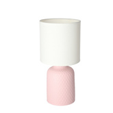 Lampka nocna Iner różowa ceramiczna z abażurem Candellux