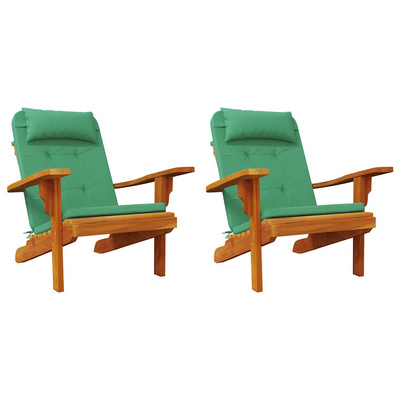 Poduszki na krzesła Gładki 2 pcs Zielony 58 x 77 x 4,5 cm