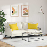 Poduszki na sofę 2 pcs Jasnożółty 60 x 40 cm tkanina