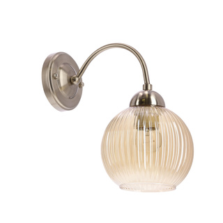 MEDINA lampa kinkiet satynowy 1x60W E27 klosz bursztynowy