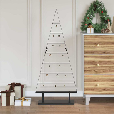 Metalowa choinka świąteczna z podstawą Czarny 125,5 cm Stal