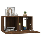 vidaXL Wisząca szafka pod TV, brązowy dąb, 60x30x30 cm