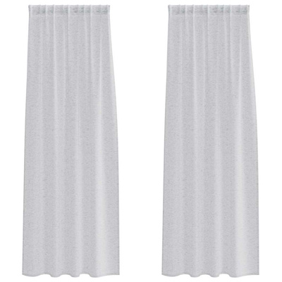 Firany Voile 2 pcs Jasnoszary 260 x 140 cm Poliester