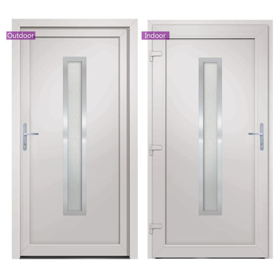 vidaXL Drzwi wejściowe, białe, 98x208 cm, PVC model standard