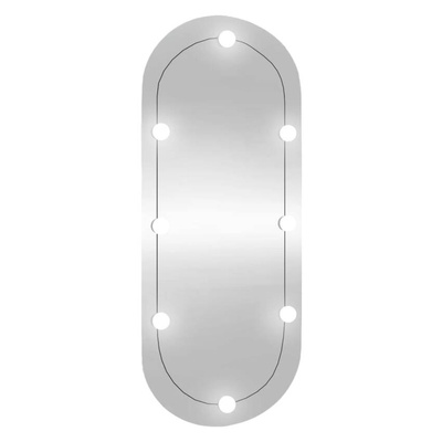 vidaXL Lustro ścienne z LED, 45x100 cm, szklane, owalne