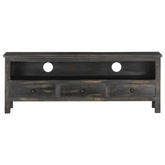vidaXL Szafka pod TV, czarna, 120 x 30 x 45 cm, lite drewno mango