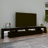 vidaXL Szafka pod TV z oświetleniem LED, czarna, 260x36,5x40 cm