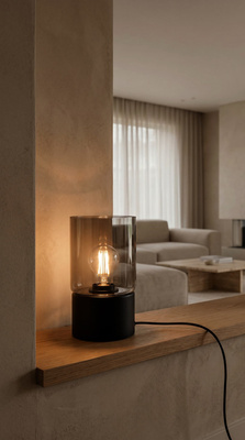 Minimalistyczna lampa stołowa w kolorze czarnym K-6050 z serii DEX