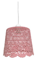 Lampa wisząca z abażurem Nonna różowa klasyczna E27