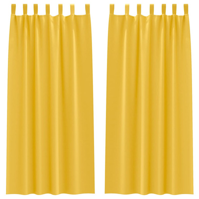 Firany blackout z kółkami 2 pcs Musztardowy Żółty 245 x 140 cm