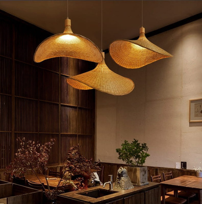Lampa Wisząca Boho Kapelusz z Włókna Naturalnego Abruzzo Eleonora 50cm E27