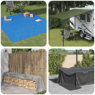 Plandeka z oczkami jasnoszary 4 x 6 m 90 g PE