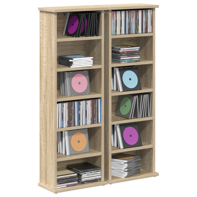 Kabinet na płyty CD 2 szt. dąb Sonoma 60 x 17 x 92 cm