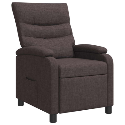 Fotel recliner Ciemny brąz tkanina