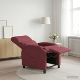 Fotel recliner Czerwone wino tkanina