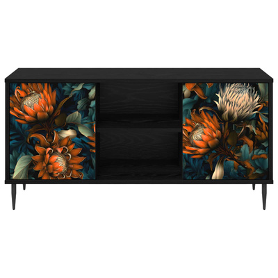 Szafka pod telewizor LOCHEM 102 x 33 x 51 cm Czarny dąb
