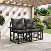 Ogrodowy loveseat 2 szt. 2-Liczba miejsc Czarny i Ciemnoszary