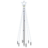 vidaXL Choinka z kołkiem gruntowym, 108 zimnych białych LED, 180 cm