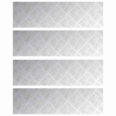 Stopień Prostokątny 4 pcs Srebrny 70 x 20 cm Aluminium
