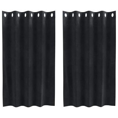 Zasłony zaciemniające 2 pcs Czarny 140 x 140 cm Aksamit