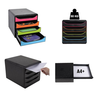 Exacompta Organizer z 4 szufladkami na biurko Harlequin