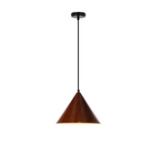 Dunca Lampa Wisząca 25 Czarny 1X40 E27 Klosz Ciemny Orzechowy