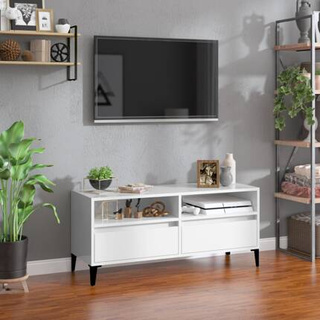 vidaXL Szafka pod TV, wysoki połysk, biała, 100x34,5x44,5 cm model standard