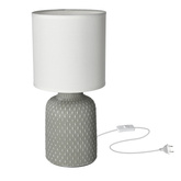 Lampka nocna Iner szara ceramiczna z abażurem Candellux
