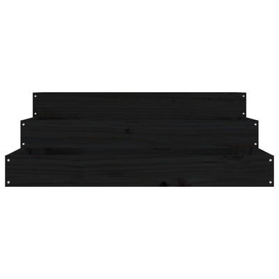 vidaXL Donica, czarna, 78x78x27 cm, lite drewno sosnowe