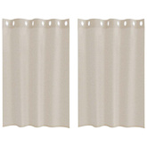 Firany Voile z zasłonami 2 pcs piaskowy 140 x 140 cm Poliester