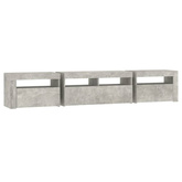 vidaXL Szafka pod TV z oświetleniem LED, szarość betonu, 210x35x40 cm
