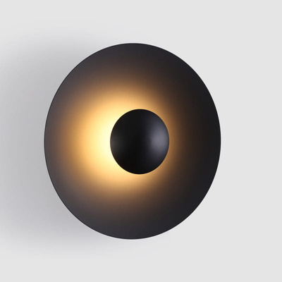 Kinkiet Nowoczesny Czarny okrągły 45cm 12W Abruzzo Orzo