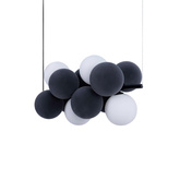 Lampa wisząca Szklana 4 kule Świetlne oraz 8 kul dzwiękochłonnych Szarych 4xG9 65cm Abruzzo Vino