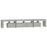 vidaXL Szafka pod TV z oświetleniem LED, szarość betonu, 230x36,5x40cm