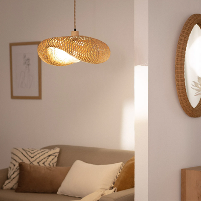 Lampa Wisząca Bambusa Kapelusz Boho Abrruzzo Ponti E27