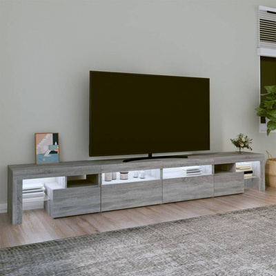 vidaXL Szafka pod TV z oświetleniem LED szary dąb sonoma 260x36,5x40cm