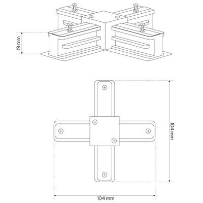 Łącznik X do szyny SEVA X Connector White, biały EDO777423 EDO Solutions