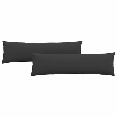 Poduszki na sofę 2 pcs Czarny 145 x 40 cm tkanina