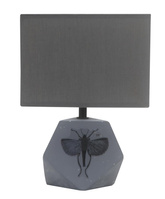 Lampka nocna Animi szara z abażurem 1xE14 lampa stołowa